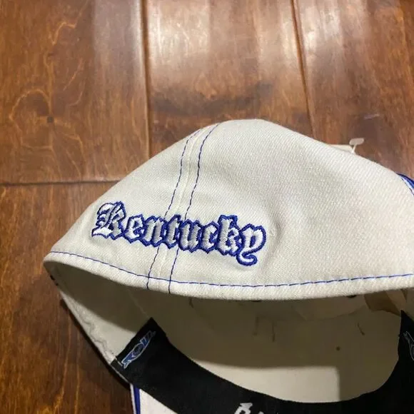 Top Of The World Vintage UK Kentucky NCAA Stretch Fitted Cap White Blue One Size - Picture 4 of 7